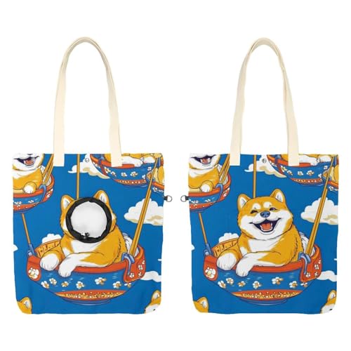 Show Head Pet Canvas Umhängetasche Cute Dog Pet Out Bag Outcrop Pet Out Umhängetasche von CHENZZZZ