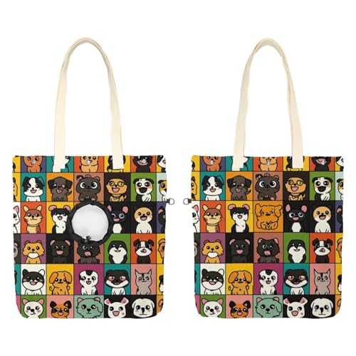 Show Head Pet Canvas Umhängetasche Cute Puppy Puppy Dog Pet (2) Pet Out Bag Outcrop Pet Out Umhängetasche von CHENZZZZ