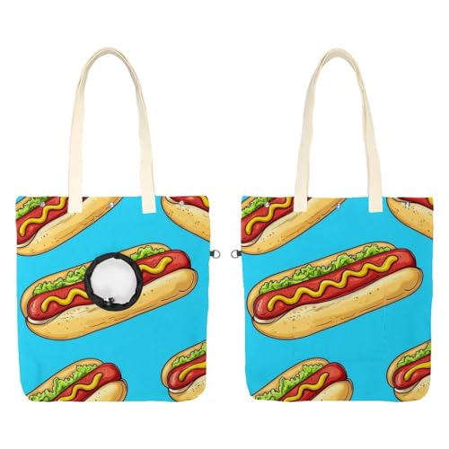 Show Head Pet Canvas Umhängetasche Hot Dog Pet Out Bag Outcrop Pet Out Umhängetasche von CHENZZZZ