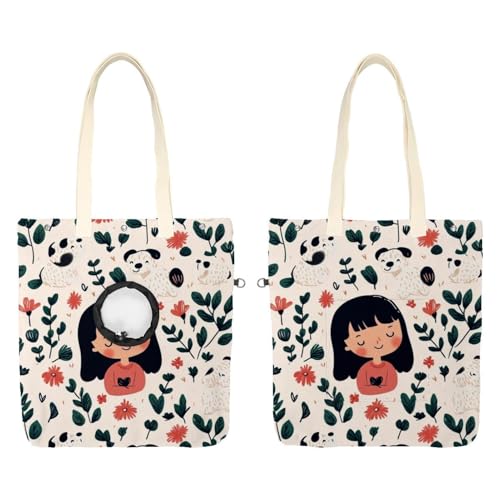 Show Head Pet Canvas Umhängetasche Love Dog Puppy Cute Girl (3) Pet Out Bag Outcrop Pet Out Umhängetasche von CHENZZZZ