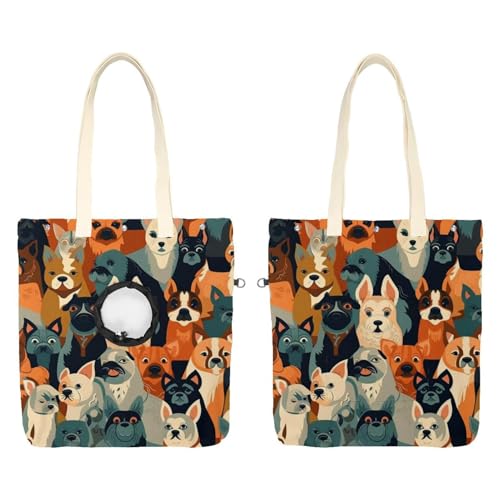 Show Head Pet Canvas Umhängetasche Verschiedene Hunderassen Haustier Out Tasche Outcrop Pet Out Umhängetasche von CHENZZZZ