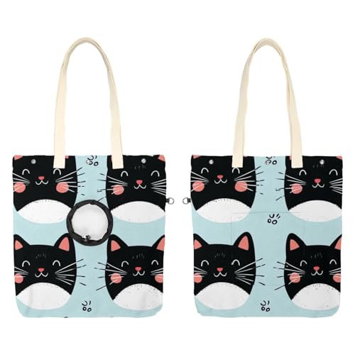 Süße kleine Katze (2) Haustier Schultertragetasche, Canvas Schultertasche Hundetragetasche, tragbare Katze kleine Tote Brusttasche von CHENZZZZ