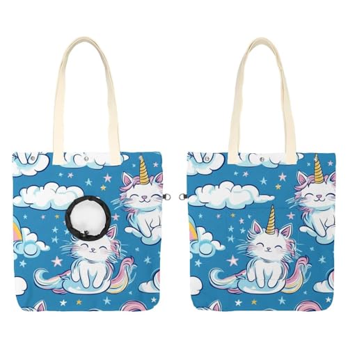 Sweet Cat Einhorn Haustier Schultertragetasche Canvas Schultertasche Hundetrage Tragbare Katze Kleine Tote Brusttasche Sweet Cat Einhorn Haustier Schultertragetasche Canvas Schultertasche Hundetrage Tragbare Katze Kleine Tote Brusttasche von CHENZZZZ