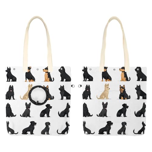 Tragetasche für Hunderassen, Cartoon-Motiv, schwarz, für Outdoor-Reisen von CHENZZZZ