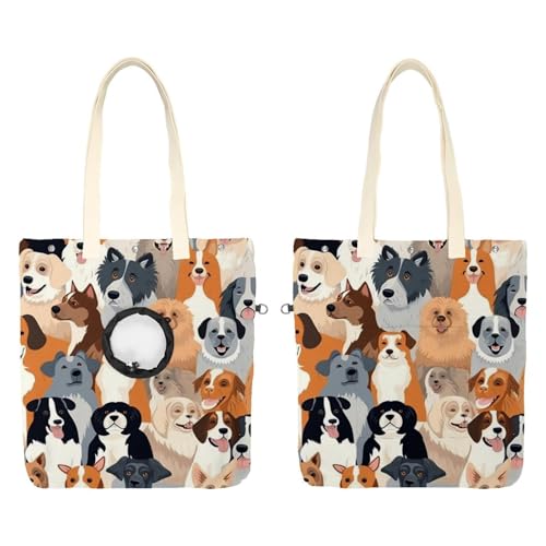 Verschiedene Hunderassen von Hunden, Haustier-Schultertasche, niedliche Katzentragetasche, Handtasche, tragbare Tragetasche für Kleintierbedarf, Outdoor-Reisen von CHENZZZZ