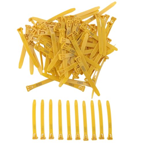 Cheotime 100pcs Hühnerbeinbänder, verstellbare Geflügelbeinringe fadelige nummerierte Geflügelidentifikations -Bein -Tags Tier -Knöchelringe für Entengans (CHEOTIMEUF59VL-12) von CHEOTIME