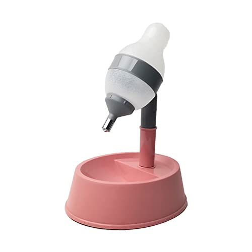 Cheotime Haustier stehender Wasserspender, verstellbare Höhe Katzenhund Stehschale Langlebige PP -Material Automatische Wasserer mit Stabiler Basis und Schnellwasserauslass (Rosa) von CHEOTIME
