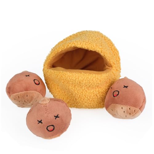 CHEWFFON Interaktive Verstecken-und-Suchen-Burrow-Spielzeuge, Hundespielzeuge für kleine, mittelgroße und große Hunde, Knister-Schnüffel-Puzzle-Spielzeug 4 teiliges Set mit Maronen CHEWFFON Interaktive Verstecken-und-Suchen-Burrow-Spielzeuge, Hundespielzeuge für kleine, mittelgroße und große Hunde, Knister-Schnüffel-Puzzle-Spielzeug 4 teiliges Set mit Maronen von CHEWFFON