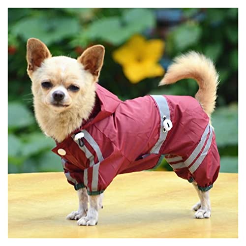 Haustier-Regenmantel-Jacke Welpen-Regenmantel-Reflexstreifen-Kleidung Heimtierbedarf (Color : Red, Size : L) (Red L) von CHEWO