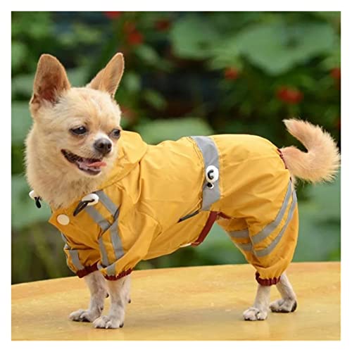 Haustier-Regenmantel-Jacke Welpen-Regenmantel-Reflexstreifen-Kleidung Heimtierbedarf (Color : Red, Size : L) (Yellow M) von CHEWO