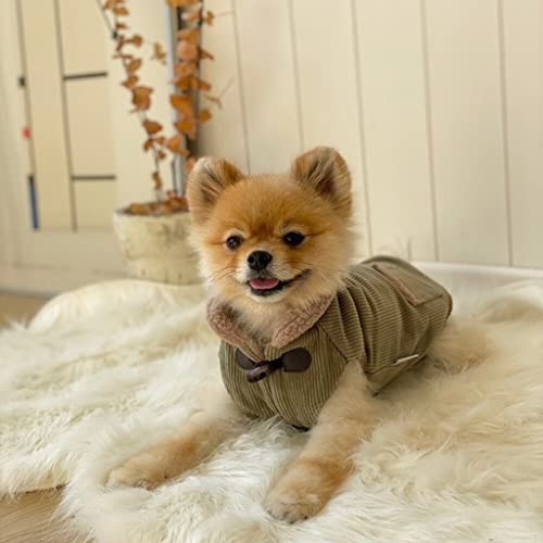 Hundemantel Verdickte Jacke Hundeanzug Haustieranzug Schöne warme Geschenke im Herbst und Winter (Color : Natural, Size : XXL Code) (Dark 40cm) von CHEWO