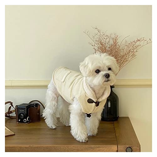 Hundemantel Verdickte Jacke Hundeanzug Haustieranzug Schöne warme Geschenke im Herbst und Winter (Farbe : Natur, Größe : XXL-Code) (Natur 30cm) von CHEWO