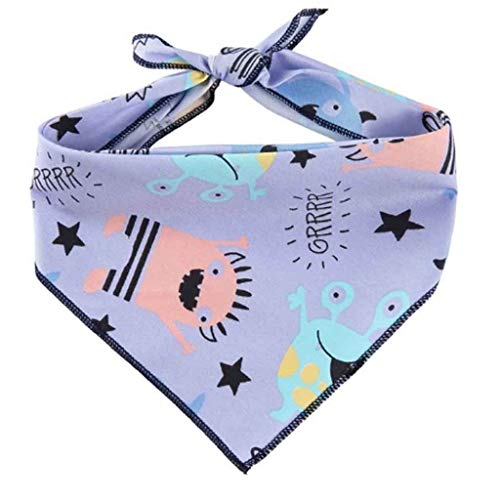 Pet Dog Cotton Bandana Scarf England Style Triangle Lätzchen for Small Medium Dogs Cute Printed Adjustable Triangle Scarf for Pet (Color : Purple) (73 * 50cm) von CHEWO