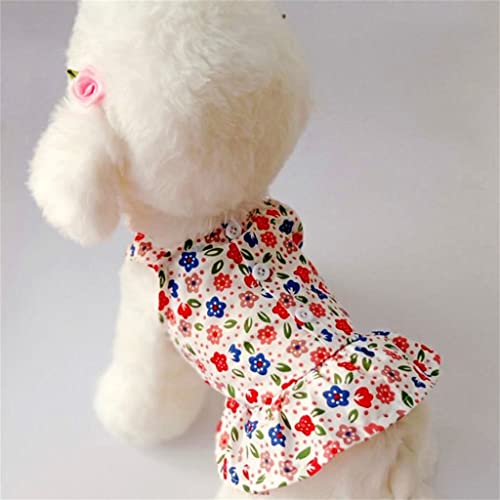 Sommer-Hundekleidungskleid, niedliche Blumen-Hosenträger, Welpenkleidung, Haustierkleid, dünner Rock (Color : A, Size : Lcode) (A XLcode) von CHEWO