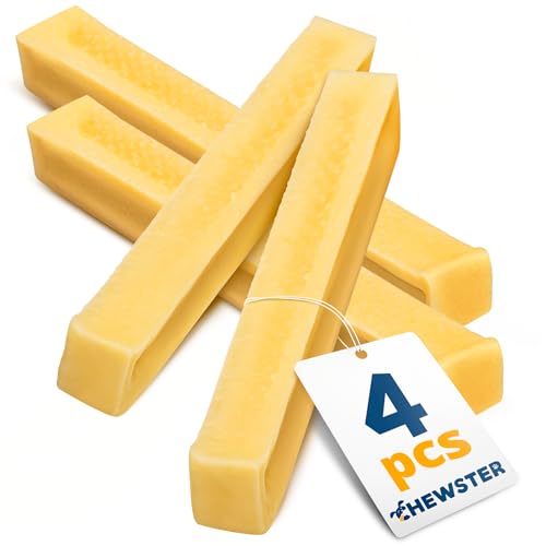 CHEWSTER Käsestangen - Kaukäse Hundeknochen - Kaukäse für Hunde - Langer Kauspaß aus natürlicher Milch – Natürliche Käse-Kauknochen (136 g, S, 4er Pack) von CHEWSTER