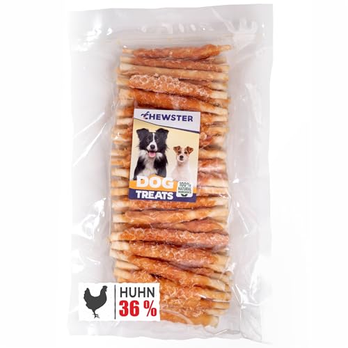 CHEWSTER Kaustangen für Hunde mit Huhn – Hundeleckerli - 85 Kaurollen für Hunde (800 g) von CHEWSTER