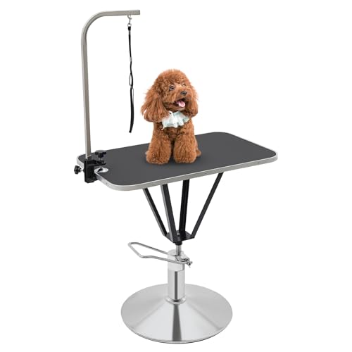CHFUNE Haustier Trimmtisch, Frisiertisch Hund Pflegetisch Haustier Schertisch inkl rutschfest Tischplatte schwenkbar 360° stabil stehend Höhenverstellbar für Hund und Katze CHFUNE Haustier Trimmtisch, Frisiertisch Hund Pflegetisch Haustier Schertisch inkl rutschfest Tischplatte schwenkbar 360° stabil stehend Höhenverstellbar für Hund und Katze von CHFUNE