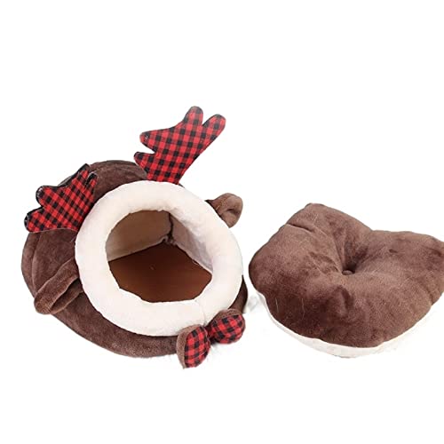 CHFYIJYHM Warme Hamsterkäfige, superweiches Hamsterhaus, winddichtes Frettchennest, kleines Haustierbett(Brown,Small) von CHFYIJYHM