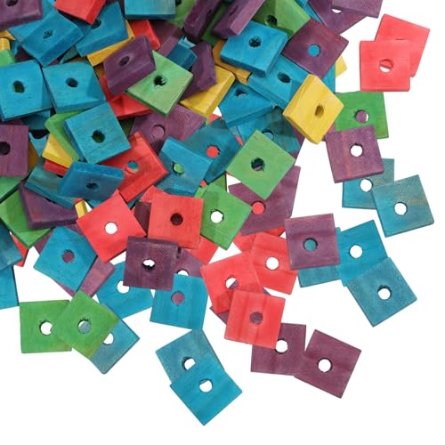 CHGCRAFT Papageienspielzeug aus Holz, Schnabelfuß, Handwerk, Käfigteil, Mini-Holzspäne, Charms, Vogelspielzeug, 140 Stück von CHGCRAFT