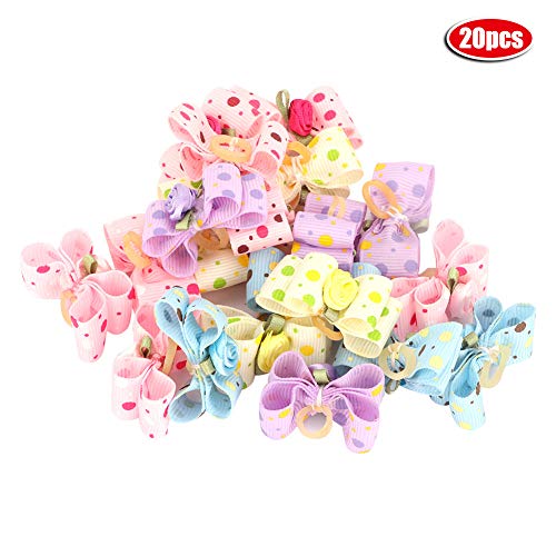 Für Haustierpuppy Teddy, für 20pcs Hunde Haare Bowknoten, Gummiband, zufällige Farbe, Haustierpflege -Haarzubehör Für Haustierpuppy Teddy, für 20pcs Hunde Haare Bowknoten, Gummiband, zufällige Farbe, Haustierpflege -Haarzubehör von CHHELIHL