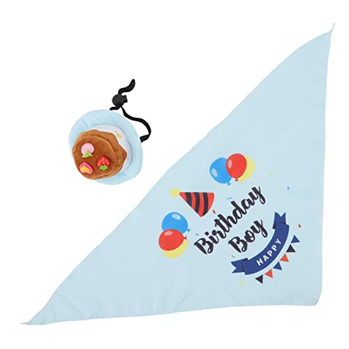 Für Hunde, für Hundepuppen Geburtstagdekoration, lustige, quietschende dreieckige Lätzchen Schal Hunde Bandana Partyzubehör (Blau (Silikon)) von CHHELIHL