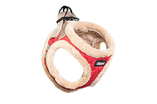 CHIARA Soft Brustgeschirr MIA, Größe XS (weiches Hundegeschirr, außen wasserabweisender Stoff, anpassbar mit breitem Klett-Verschluss, Sicherheit durch reflektierende Sicherheitsstreifen), Farbe: Rot von CHIARA
