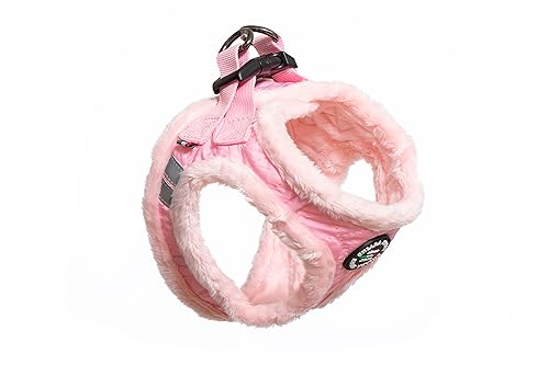 CHIARA Soft Brustgeschirr MIA, Größe XS (weiches Hundegeschirr, außen wasserabweisender Stoff, anpassbar mit Klett-Verschluss, Sicherheit durch reflektierende Sicherheitsstreifen), Farbe: Pink von Chiara