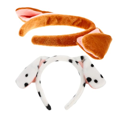 CHICAMPERA 2 Stück Welpen Stirnband Accessoires Zum Verkleiden Von Hunden Hundestirnband Hundeohr Stirnband Für Hundehaarreifen Tierische Stirnbänder Hundeohren Stirnband Stoff von CHICAMPERA