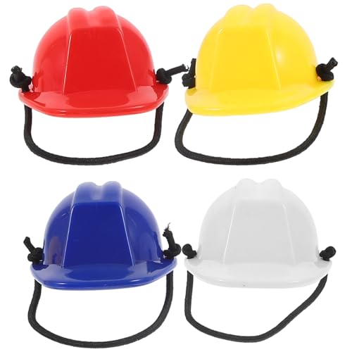 CHICAMPERA 4 Stück Mini Pet Helm mit Elastischem Band für Kleine Tiere Modischer Sicherheitshelm für Reptilien und Puppen Vielseitig Einsetzbar für Outdoor Aktivitäten und von CHICAMPERA