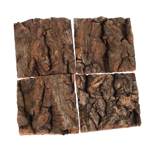 CHICAMPERA 4 Stück Teiliges Terrarium Hintergrund Reptilien Kletterplattform und Versteck aus Baumrinde für Terrarien und Aquarien Geeignet für Echsen Schlangen Schildkröten von CHICAMPERA