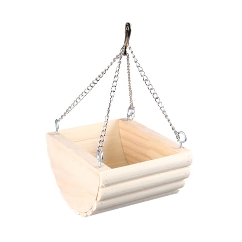 CHICAMPERA Hängendes Holzschaukel Nest für Hamster und Papageien Sicheres Kuschelnest Komfortabler Rückzugsort für Kleine Haustiere Vielseitig zum Aufhängen an Fenstern Türen und Treppen von CHICAMPERA
