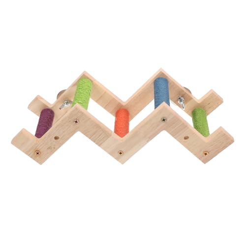 CHICAMPERA Holzleiter für Vögel Kleintiere Kletterspielzeug Parrot Cage Climbing Ladder aus Robustem Holz für Wellensittiche Nymphensittiche Papageien und Hamster zur Krallenpflege und von CHICAMPERA