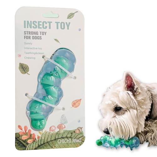 CHICHI PAWS Caterpillar Kauspielzeug, langlebiges interaktives Hundespielzeug für aggressive Kauer, Naturkautschuk und Nylonstabspielzeug für kleine Welpen und mittelgroße Rassen, reinigt sanft die CHICHI PAWS Caterpillar Kauspielzeug, langlebiges interaktives Hundespielzeug für aggressive Kauer, Naturkautschuk und Nylonstabspielzeug für kleine Welpen und mittelgroße Rassen, reinigt sanft die von CHICHI PAWS