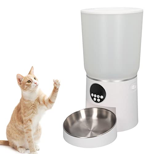 Automatischer 5-Liter-Futterspender für Haustiere, ABS-Katzenfutternapf, Dual-Power-Unterstützung, Intelligenter Timing-Katzenfutterspender für Katzen und Hunde zu Hause (Schaltflächentyp) von CHICIRIS
