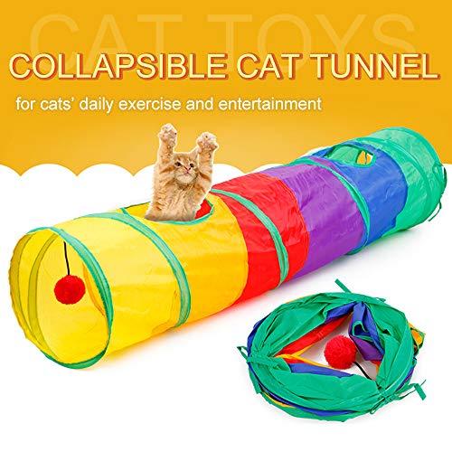 CHICIRIS Geklappte Pet -Tube -Katzen Tunnel Zusammenklappbare Katzenspielzeug, Farbenfrohe Kitty Play Katzen Katze, das Training und Laufen mit Pompon Ball Zum Training CHICIRIS Geklappte Pet -Tube -Katzen Tunnel Zusammenklappbare Katzenspielzeug, Farbenfrohe Kitty Play Katzen Katze, das Training und Laufen mit Pompon Ball Zum Training von CHICIRIS