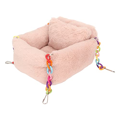 CHICIRIS Hamster-Hängebett, Lotus Pink Niedliches Hamster-Hängemattenbett mit Kleinem Kissen für Papageien für Chinchillas für Hamster (M) von CHICIRIS