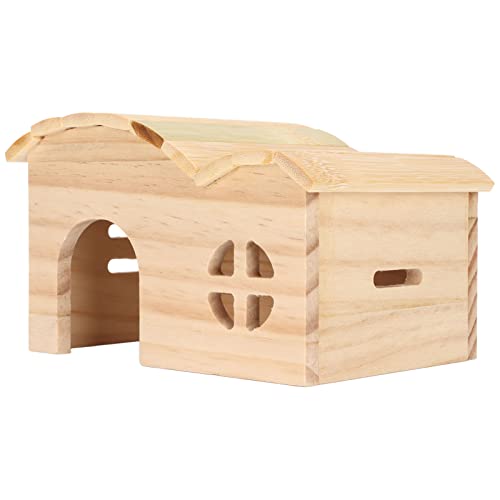 CHICIRIS Hamster-Holzhaus, Komfortables, bissfestes, bodenloses Holz-Hamster-Versteck für goldene Bären von CHICIRIS