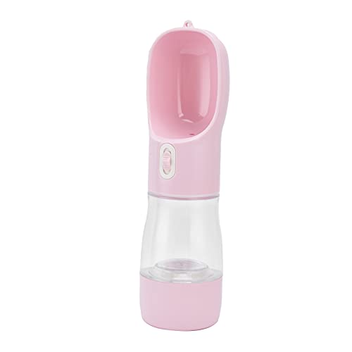 CHICIRIS Haustiernahrungsflasche, auslaufsicher, 2-in-1, sicherer Wasserspender für Haustiere, ungiftig, für Outdoor, für Reisen (Rosa) von CHICIRIS