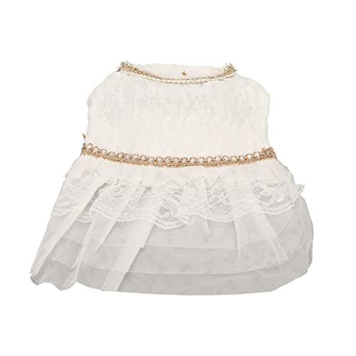 CHICIRIS Hundehochzeitskleid, Atmungsaktives Mesh-Weiß, Leicht zu Tragen, Waschbares Hundekleid mit Klettverschluss für die Hochzeit Im Sommer (L) von CHICIRIS