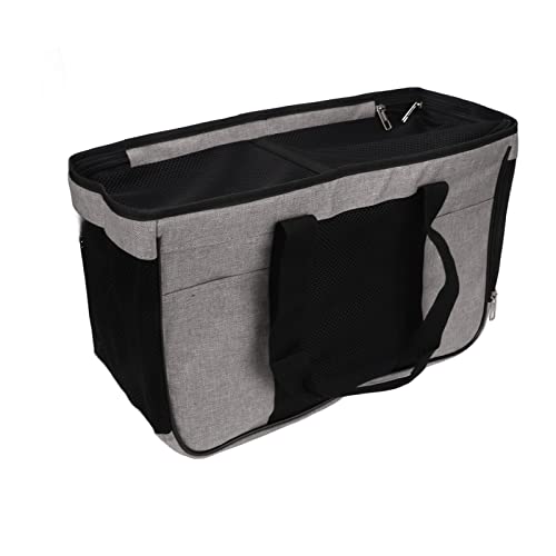 CHICIRIS Katzentragetasche, Tragbare, Atmungsaktive, Bequeme Katzentragetasche Zum Einkaufen für Welpen für Tierarztbesuche (Grau mit Schwarz) von CHICIRIS