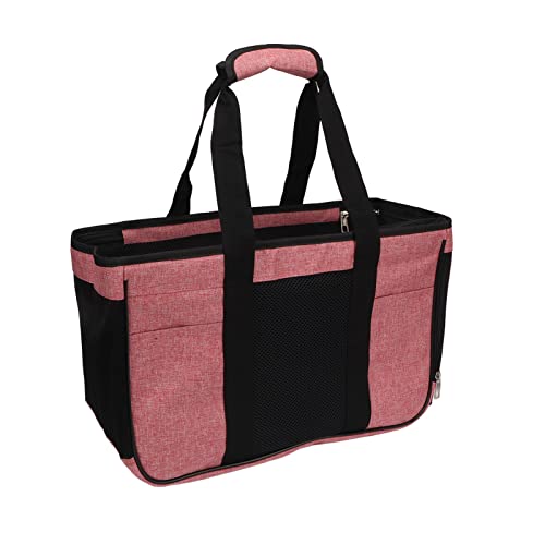CHICIRIS Katzentragetasche, Tragbare, Atmungsaktive, Bequeme Katzentragetasche Zum Einkaufen für Welpen für Tierarztbesuche (Rosa mit Schwarz) von CHICIRIS