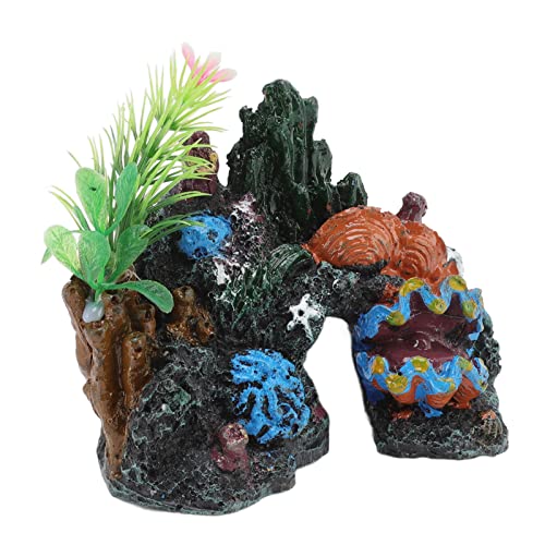 CHICIRIS Kunstharz-Aquarium-Ornament, das EIN natürliches Gefühl hinzufügt, Korallen-Aquarium-Ornament, Fischhaus, Betta-Fischhaut, Höhlenlandschaft zum Spielen und Schlafen von CHICIRIS