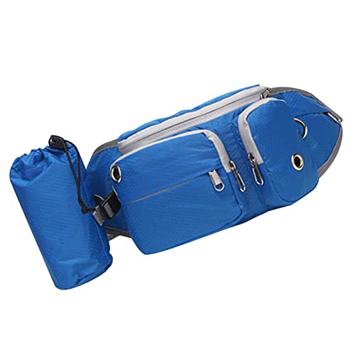 CHICIRIS Leckerli-Tasche für Hunde, Multifunktional, Weich Gefüttert, mit Großem Platz, Gürteltasche für Hundeauslauf, Atmungsaktives Loch mit Wasserflaschentasche für Ausflüge (Blau) von CHICIRIS