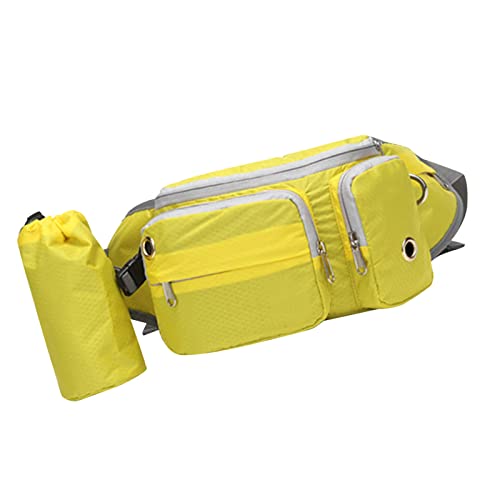 CHICIRIS Leckerli-Tasche für Hunde, Multifunktional, Weich Gefüttert, mit Großem Platz, Gürteltasche für Hundeauslauf, Atmungsaktives Loch mit Wasserflaschentasche für Ausflüge (Gelb) von CHICIRIS