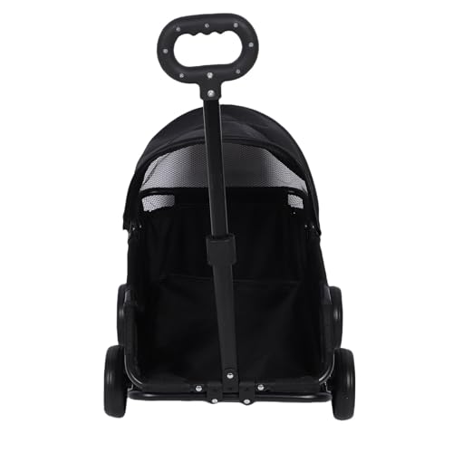 CHICIRIS Leichter Faltbarer Haustierwagen mit Baldachin 4, Einfache, Multifunktionaler Gebrauch, für Kleine Hundekatzen von Pet Spazing Cart 'Folding Design für Lebensmittel, (Black) von CHICIRIS
