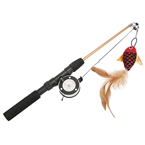 CHICIRIS Lustiger Katzenstab, Flexibles lustiges Katzenspielzeug interaktiv für Katzen Roter Fisch + Angelrute CHICIRIS Lustiger Katzenstab, Flexibles lustiges Katzenspielzeug interaktiv für Katzen Roter Fisch + Angelrute von CHICIRIS