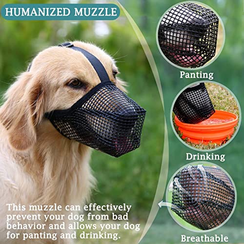 CHICIRIS Maulkorb für Hunde, Weicher Köderschutz, Mesh-Mundabdeckung mit Verstellbaren Riemen für Kleine, Mittelgroße Hunde, Schwarz (L) von CHICIRIS