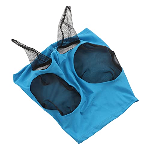 CHICIRIS Pferde-Fliegenabdeckungen, Bequeme Mesh-Pferdekopfabdeckung, Abriebfest, Elastisch, Effektiv Sichtbar für den Sommer (Blau) von CHICIRIS