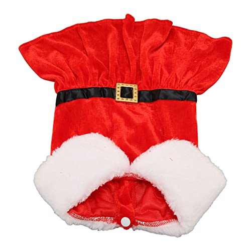 CHICIRIS Santa Dog Weihnachtskleid, Hautfreundliches Kaninchenfell-Imitat, Haustier-Winterkleidung, Elastisch für Pommersche (L) von CHICIRIS