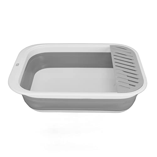 Faltbare Kätzchentoilette, Tragbare, Wasserdichte Katzentoilette, Spritzwassergeschützt, Halb Geschlossen, Einfache Reinigung, Großer Platz für Kleine Haustiere, für Katzen für den Innenbereich (Grau) Faltbare Kätzchentoilette, Tragbare, Wasserdichte Katzentoilette, Spritzwassergeschützt, Halb Geschlossen, Einfache Reinigung, Großer Platz für Kleine Haustiere, für Katzen für den Innenbereich (Grau) von CHICIRIS